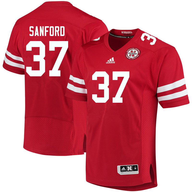 Men #37 Phalen Sanford Nebraska Cornhuskers College Football Jerseys Sale-Red
